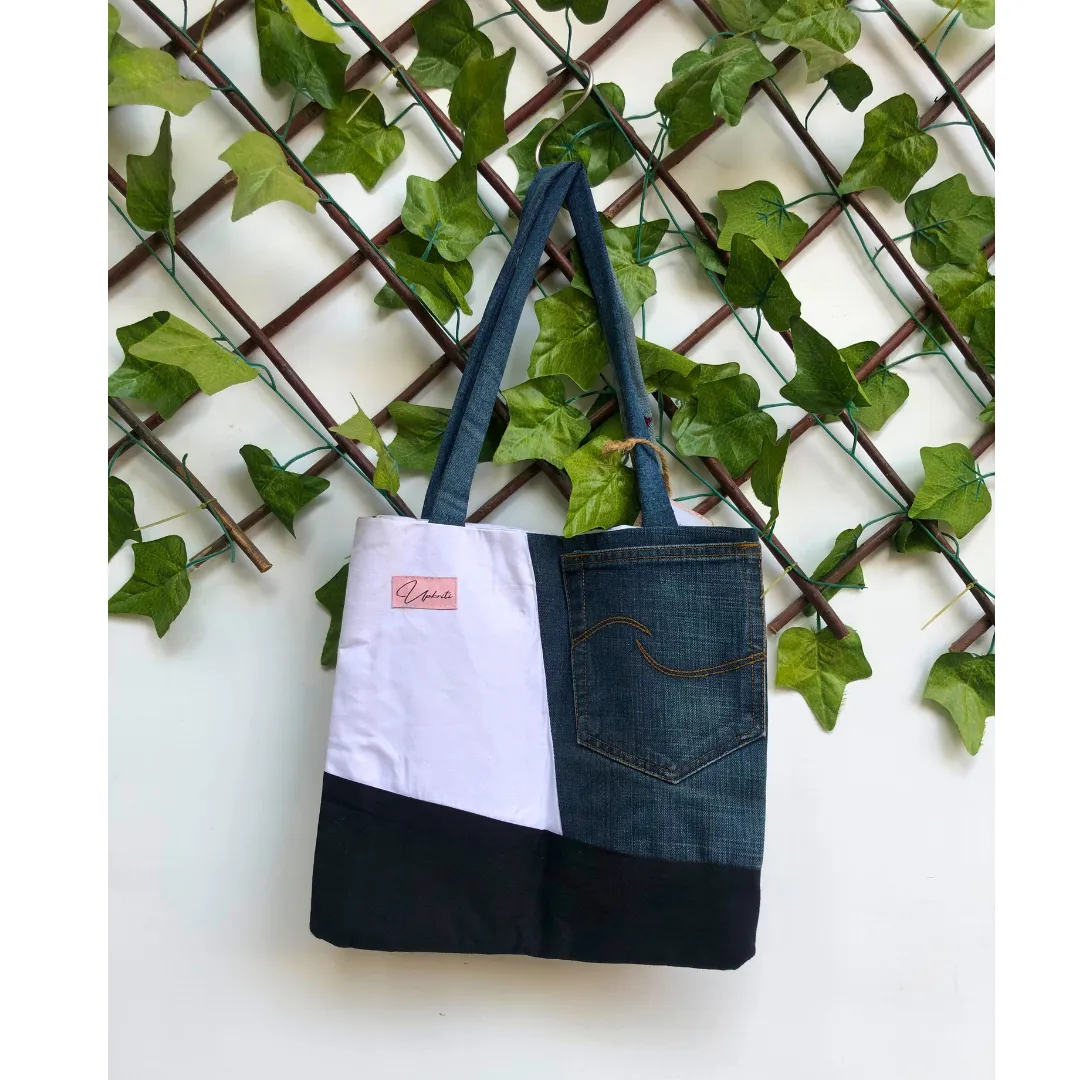 Denim Charm Tote Bag