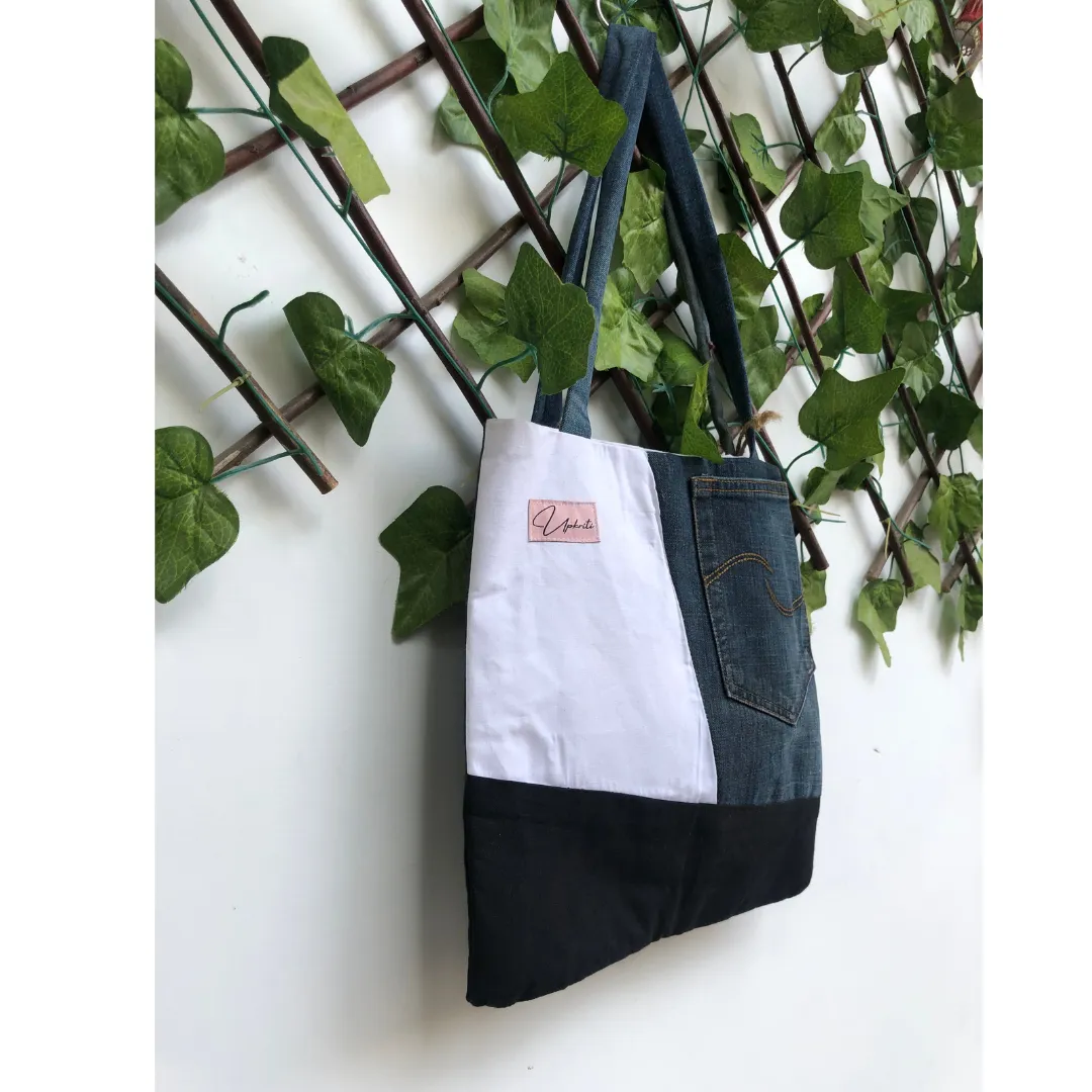 Denim Charm Tote Bag