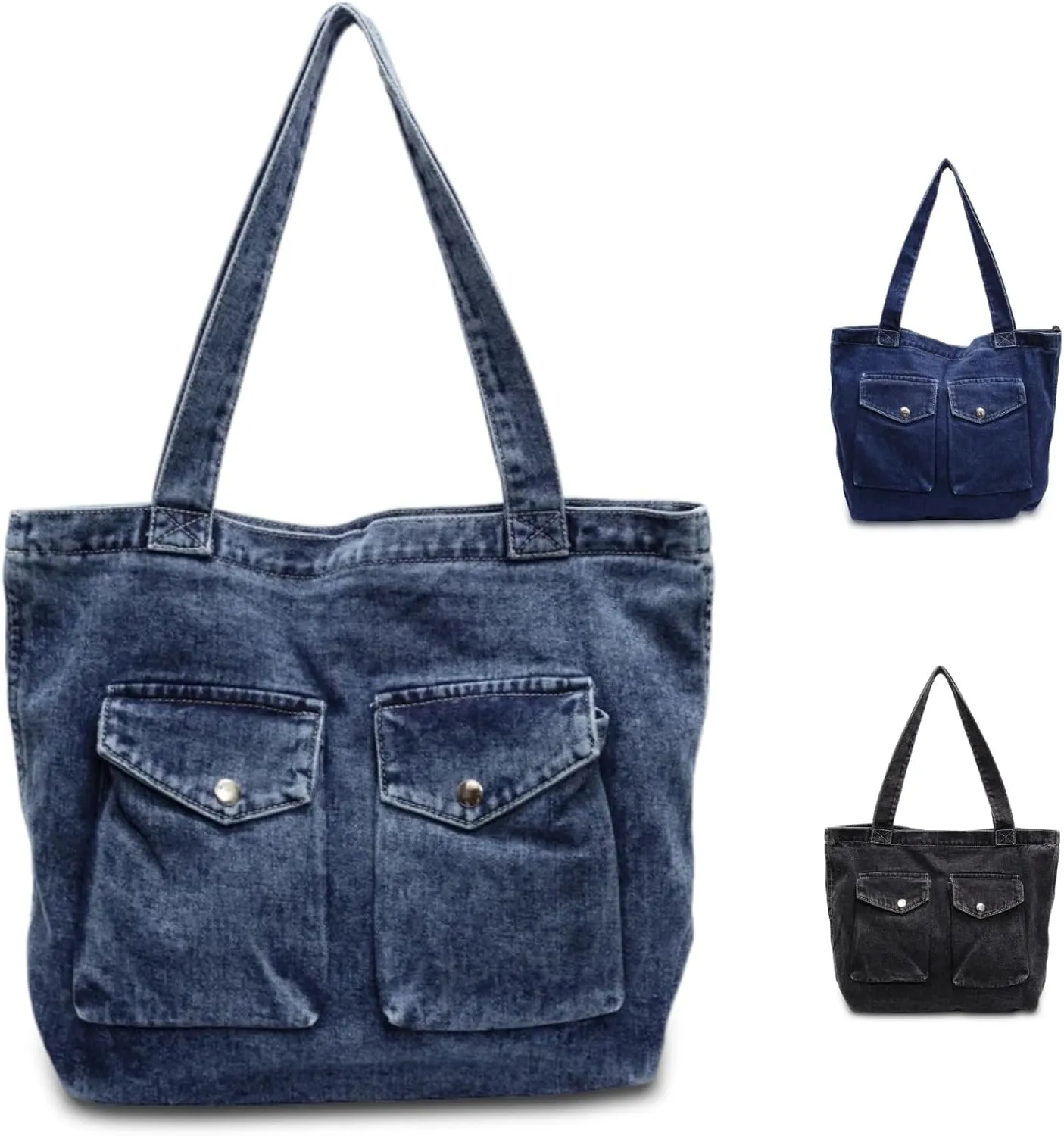 Denim Hobo Bag Casual Shoulder Bag Laptop Bag Tote Bag Stachel Bag Travel Daypacks