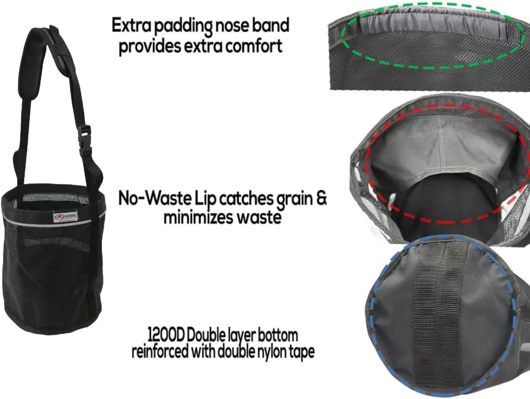 Derby Originals Breathable PVC Mesh Feed Bag with No-Spill Design