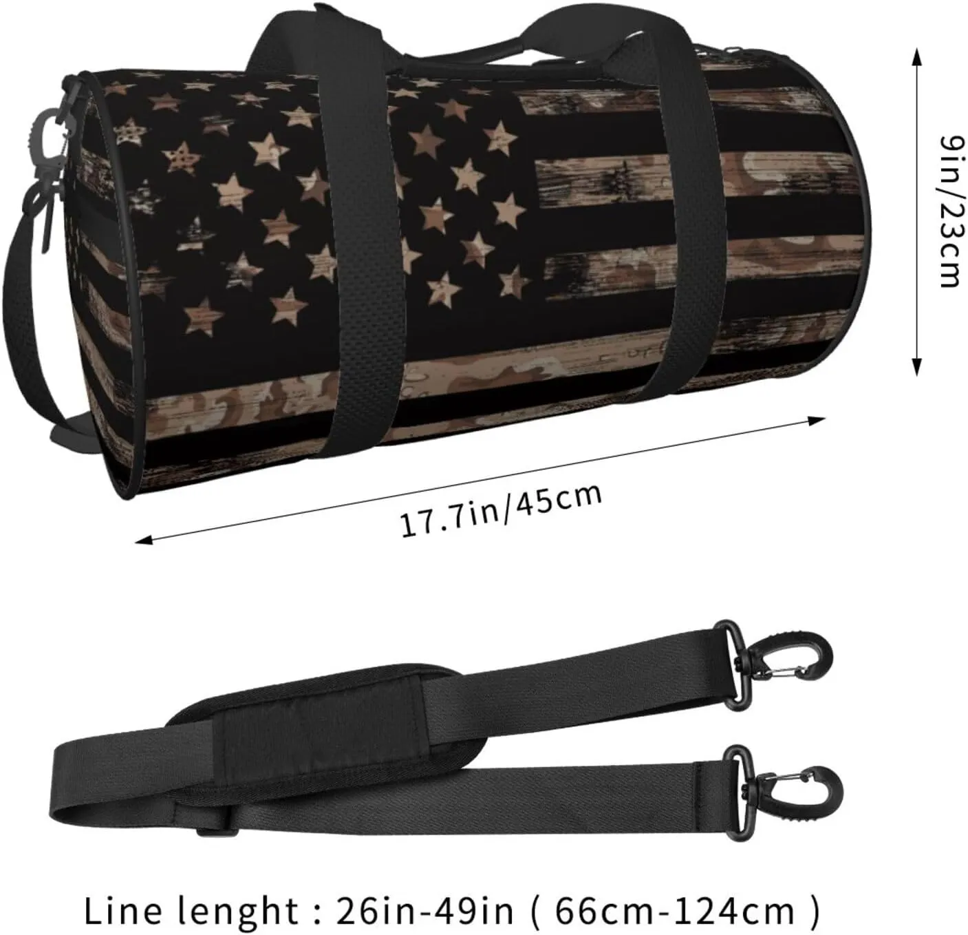 Desert Camo Camouflage Army American Flag Tactical Foldable Duffle Bag For Women - Workout Bag For Gym Men - Boy Gym Bag - Girls Small Weekender Duffel Bag - Packable Luggage Bag For Travel Sports