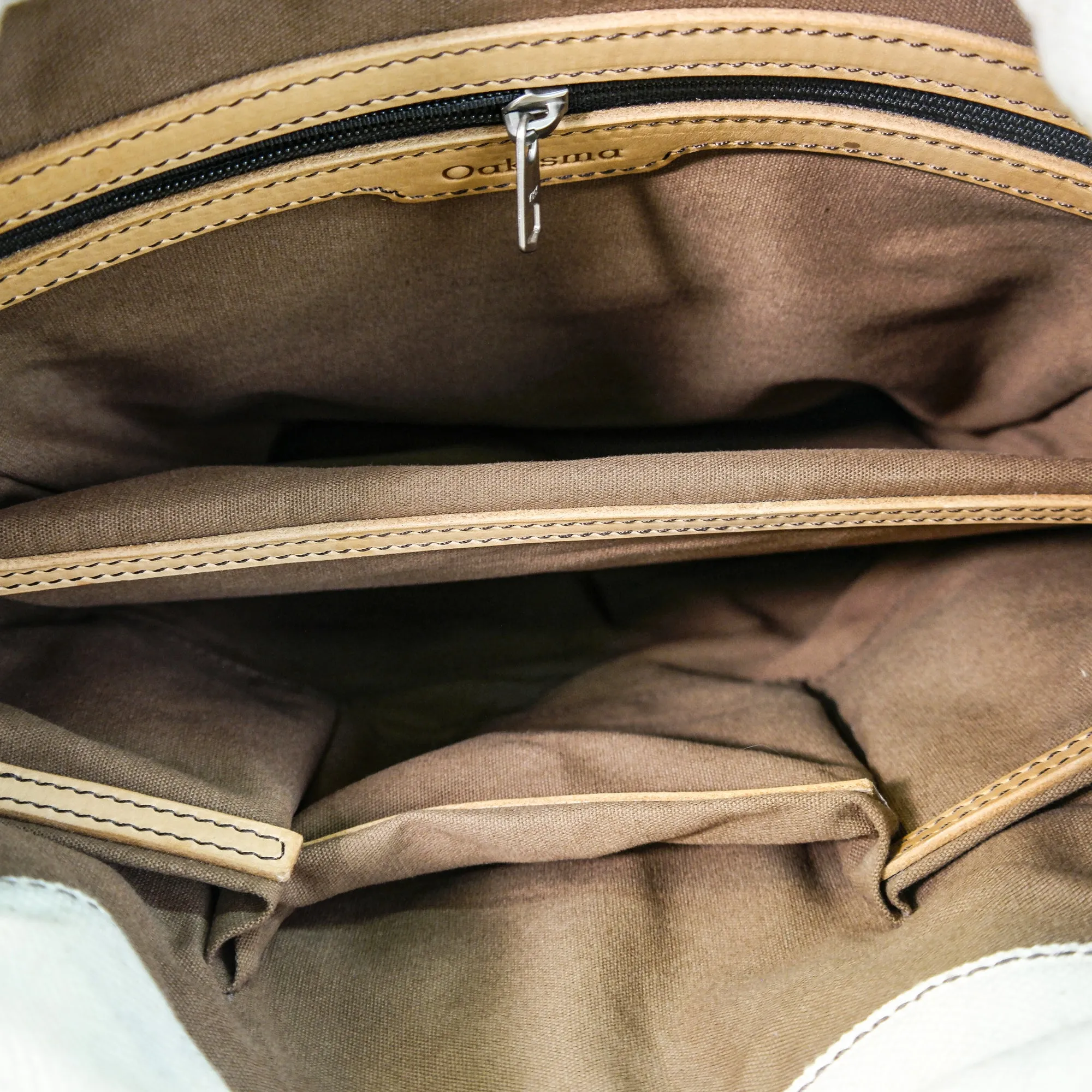 Detachable canvas plant tanned leather backpack - retro backpack for travel, camping, hiking, commuting