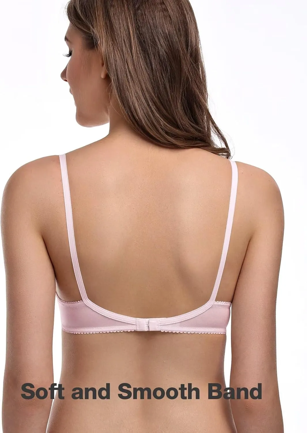 Deyllo Women's Sexy Lace Balconette Bra See Through Demi Unlined Bras Mesh Sheer Underwire