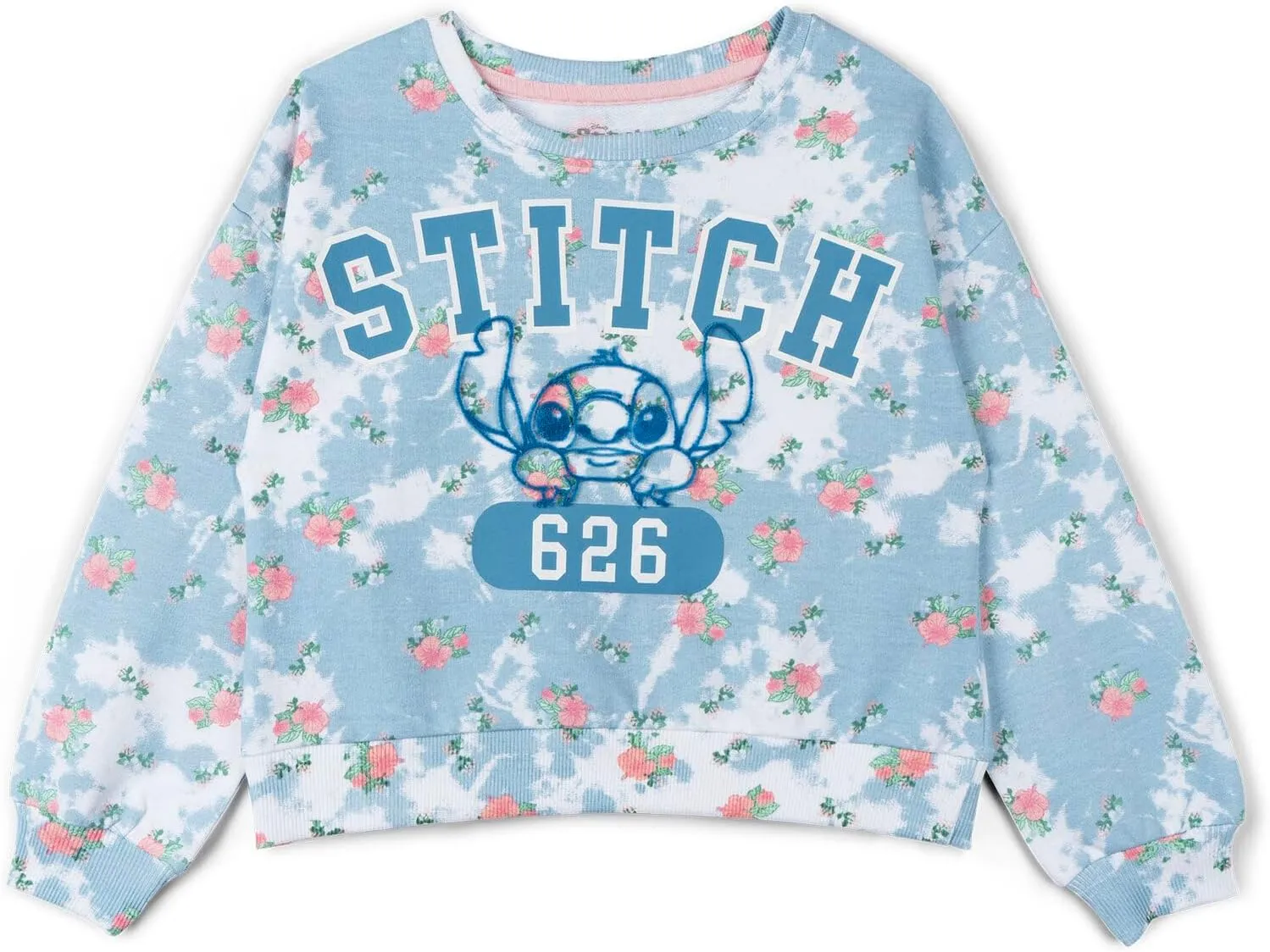 Disney Lilo & Stitch Girls French Terry Sweatshirt, T-Shirt & Shorts 3 Piece Outfit Toddler to Big Kid Sizes (4T - 10-12)