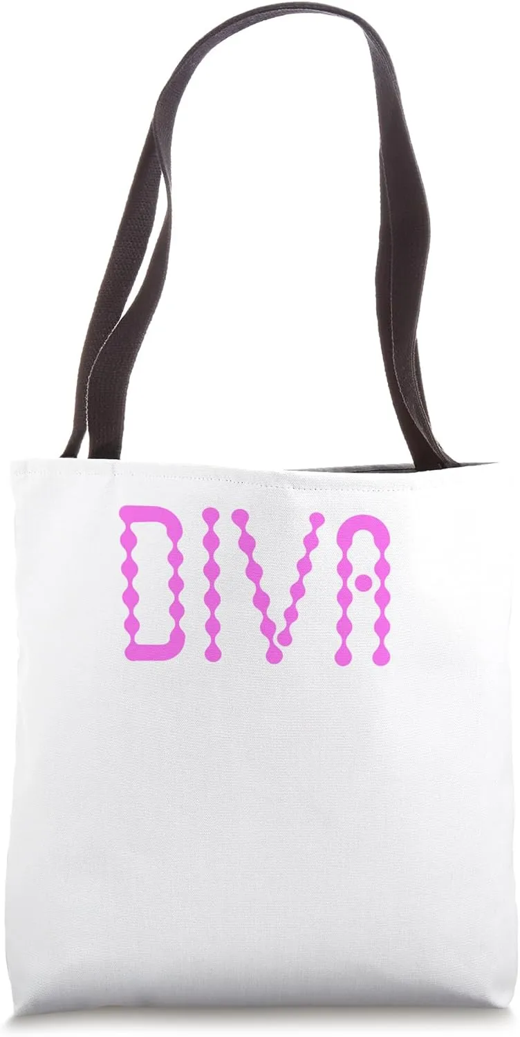 Diva Retro Stylish Letters,Diva Gift Ideas,Fun Lettering Tote Bag
