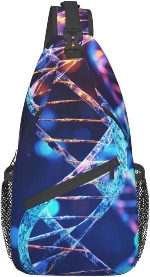 Dna Genetic Helix Sling Bag Crossbody Shoulder Backpack Casual Chest Bag Sport Travel Hiking Daypack For Women Men