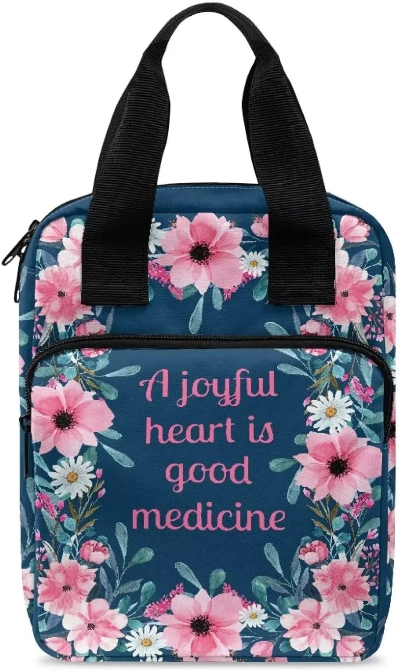 Dolyues Bible Proverbs Bible Cover Bible Cover for Women Floral Bible Holder Bible Bag Bible Carrying Case with Pockets for Bible Study Suppliers-A Joyful Heart is Good