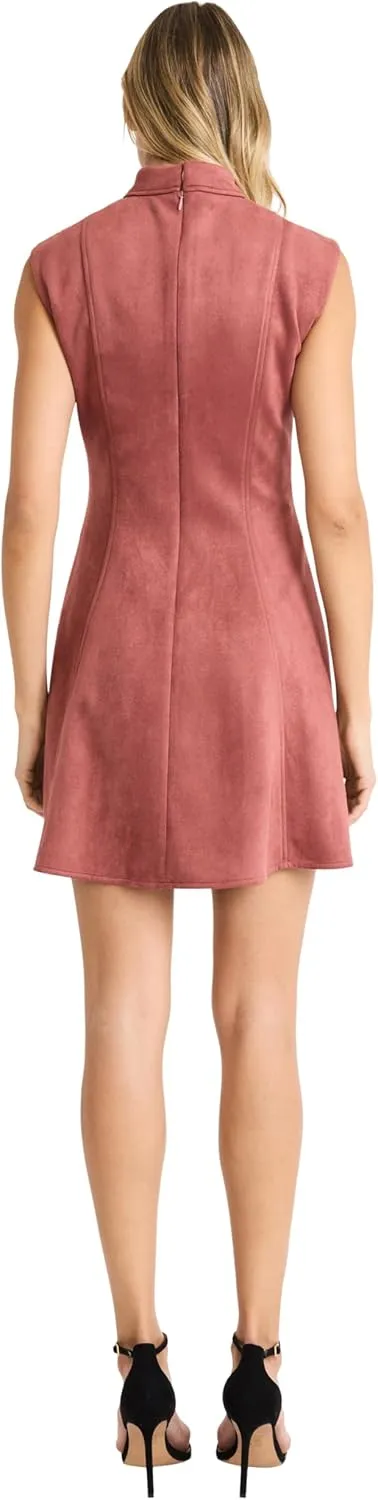 Donna Morgan Women's Fit and Flare Mini Dress with Mock Neck and Extd Shoulder
