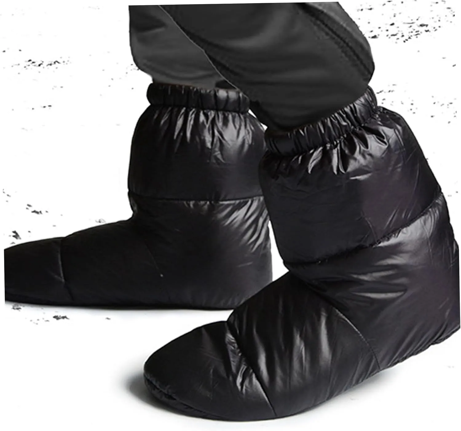 Down Booties Warm Socks for Men & Women, 1 Pair Ultralight Winter Down Booties Socks with Storage Bag, Windproof Camping Sleeping Sock, Cozy Foot Warmer for Camping(M)