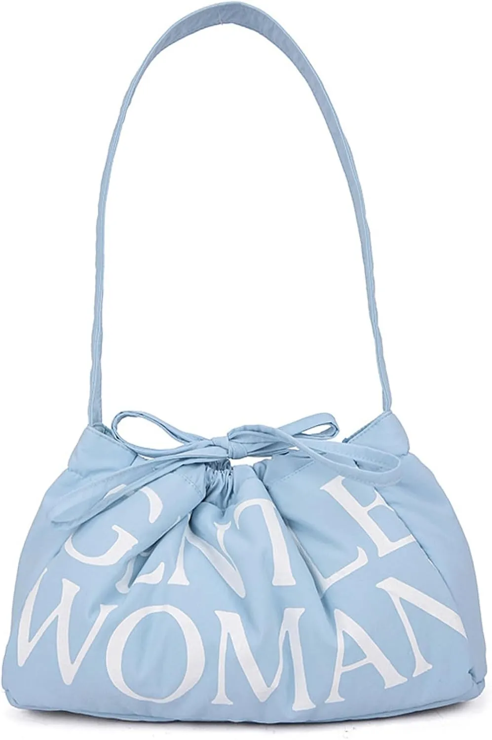 Drawstring Denim Slouch Bag with Snap Button Canvas Shoulder Handbag Travel Holiday Everyday Purse for Women