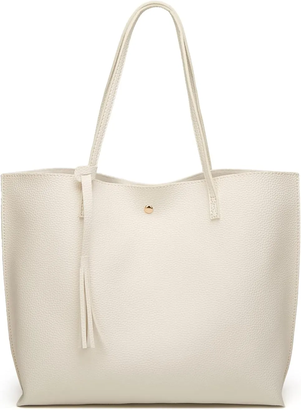 Dreubea Women's Soft Faux Leather Tote Shoulder Bag from, Big Capacity Tassel Handbag