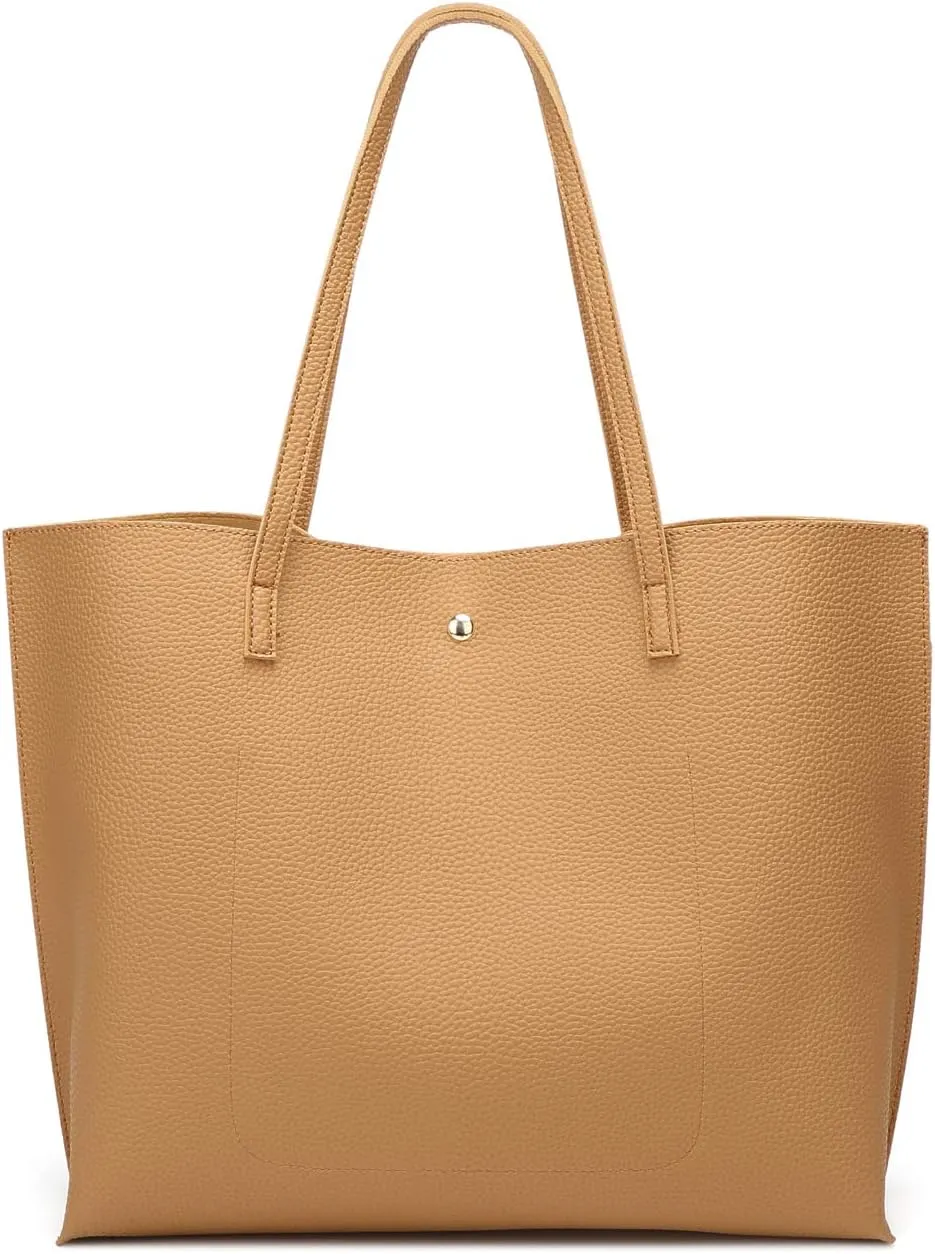 Dreubea Women's Soft Faux Leather Tote Shoulder Bag from, Big Capacity Tassel Handbag