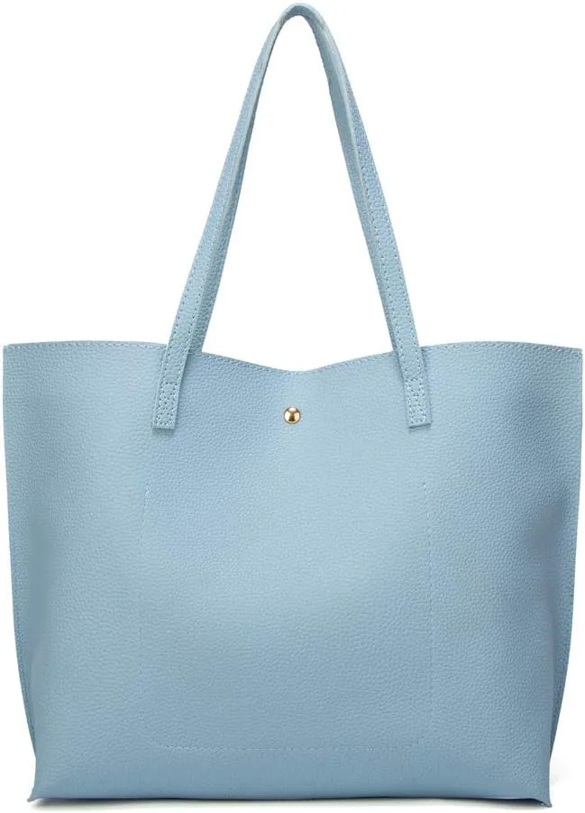 Dreubea Women's Soft Faux Leather Tote Shoulder Bag from, Big Capacity Tassel Handbag