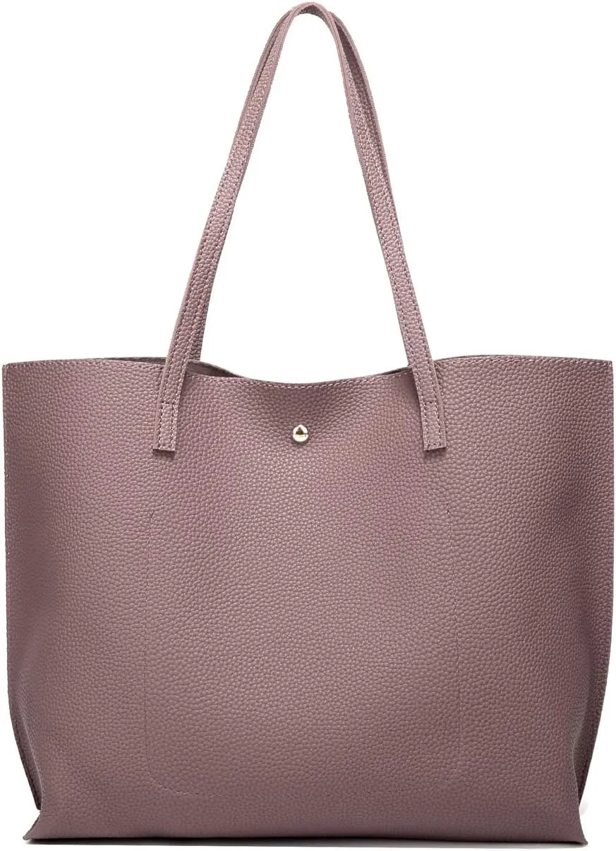 Dreubea Women's Soft Faux Leather Tote Shoulder Bag from, Big Capacity Tassel Handbag