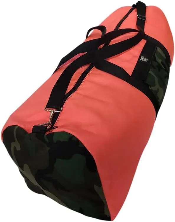 Duffle Bag Ex Extra Large 36 Inch Premium Firefighter Turnout Bag. Made in USA. (Coral/Camouflage)