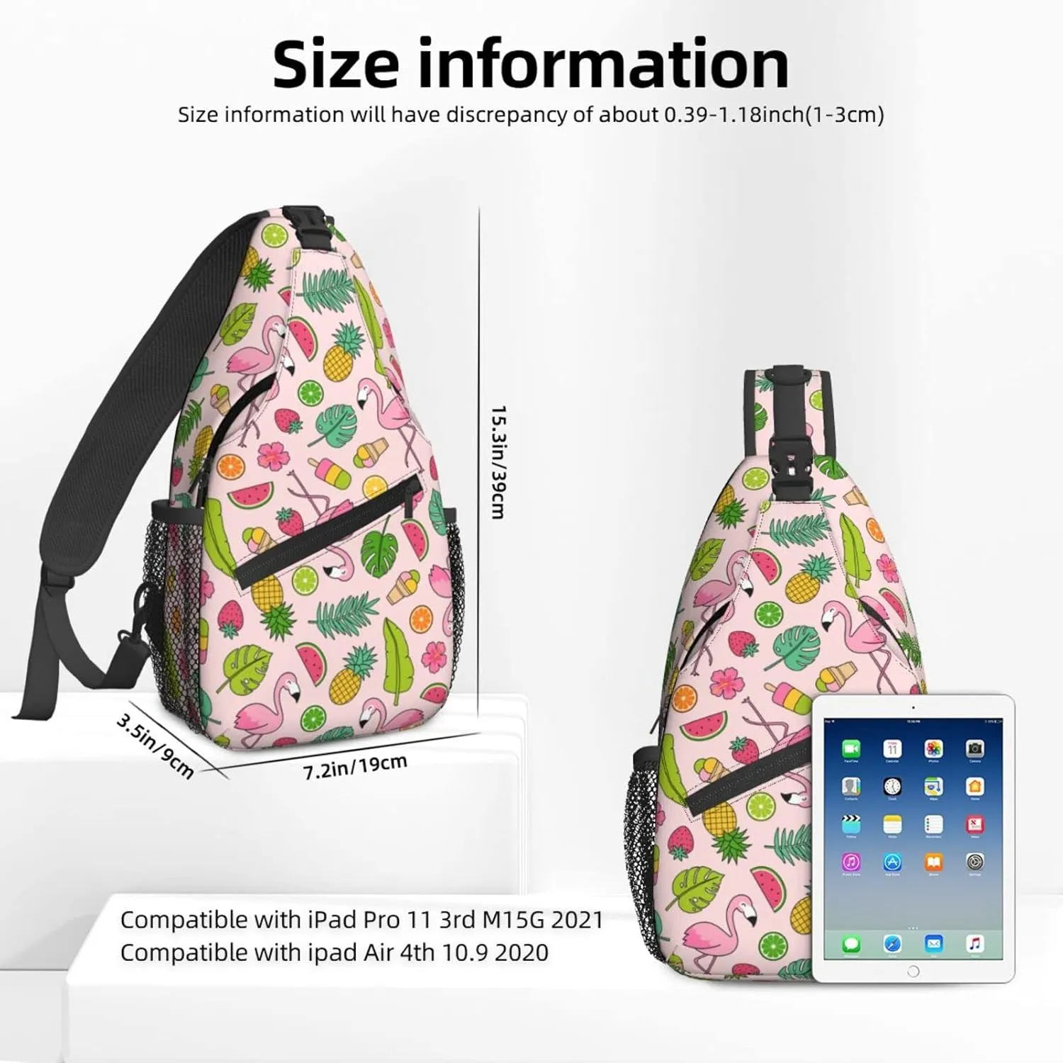 Dujiea Crossbody Backpack For Men Women Sling Bag, Cartoon Candy Flamingo Chest Bag Shoulder Bag Lightweight One Strap Backpack Multipurpose Travel Hiking Daypack