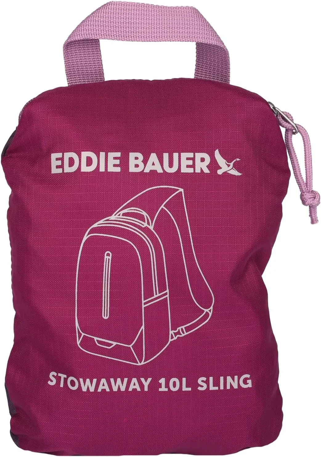 Eddie Bauer Stowaway Packable Sling Bag | Foldable | Travel | Outdoor | Lightweight | Compact | Everyday Carry | Ripstop Nylon | 10L - Port Red