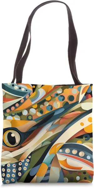 Eel Cubism Animal Wildlife Pattern Art Print Tote Bag