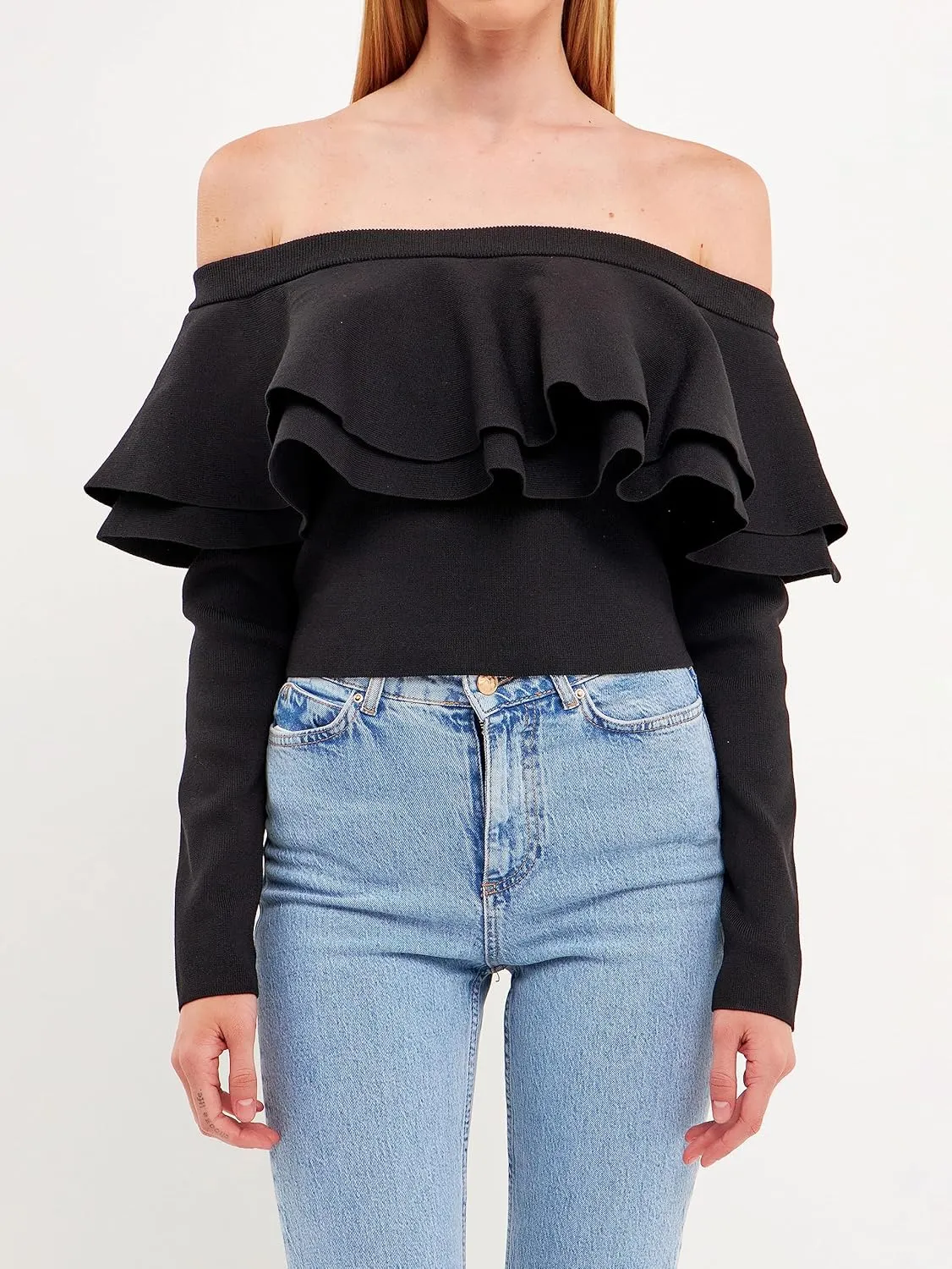endless rose Women's Off-The-Shoulder Knit Top