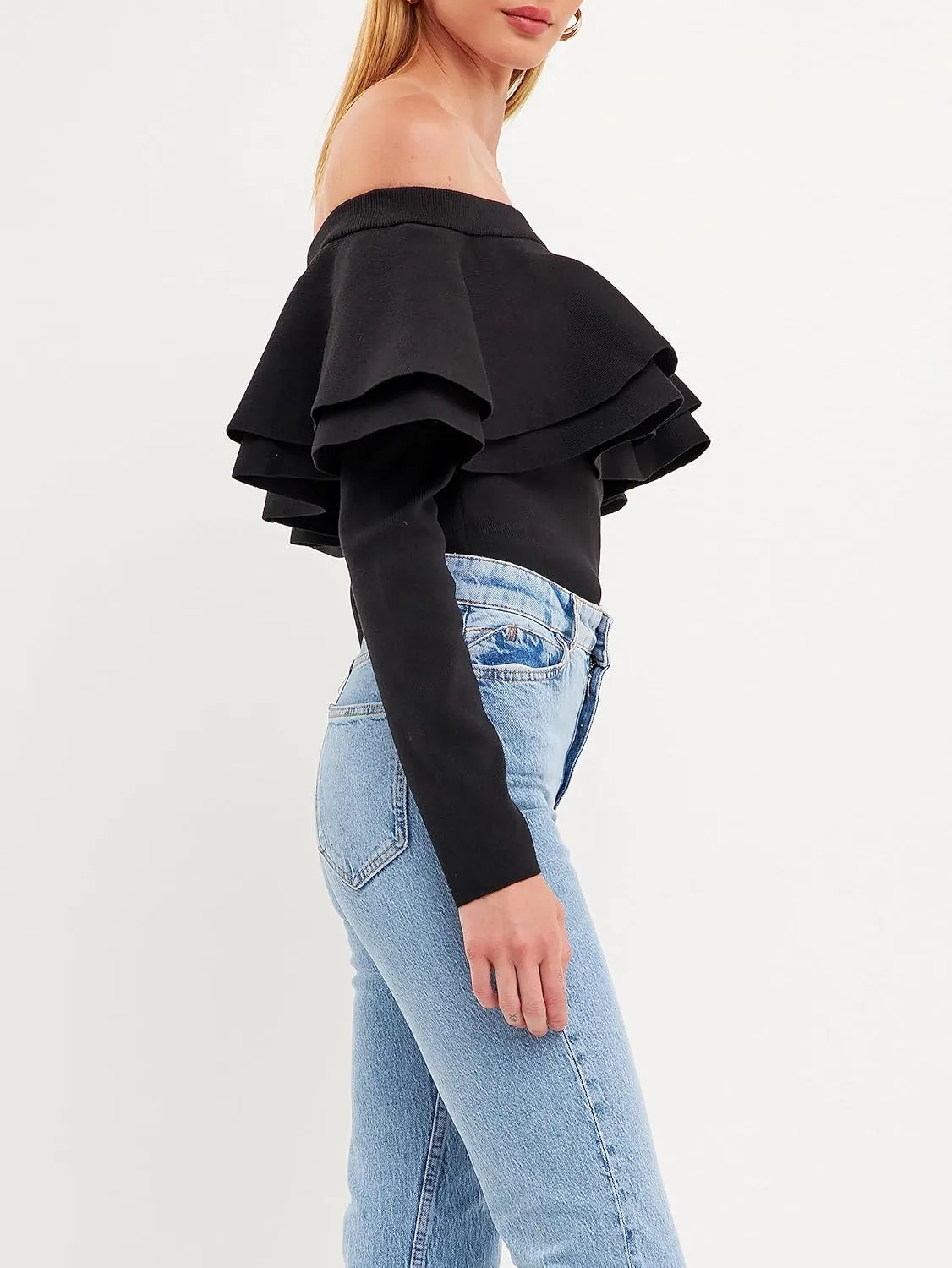 endless rose Women's Off-The-Shoulder Knit Top