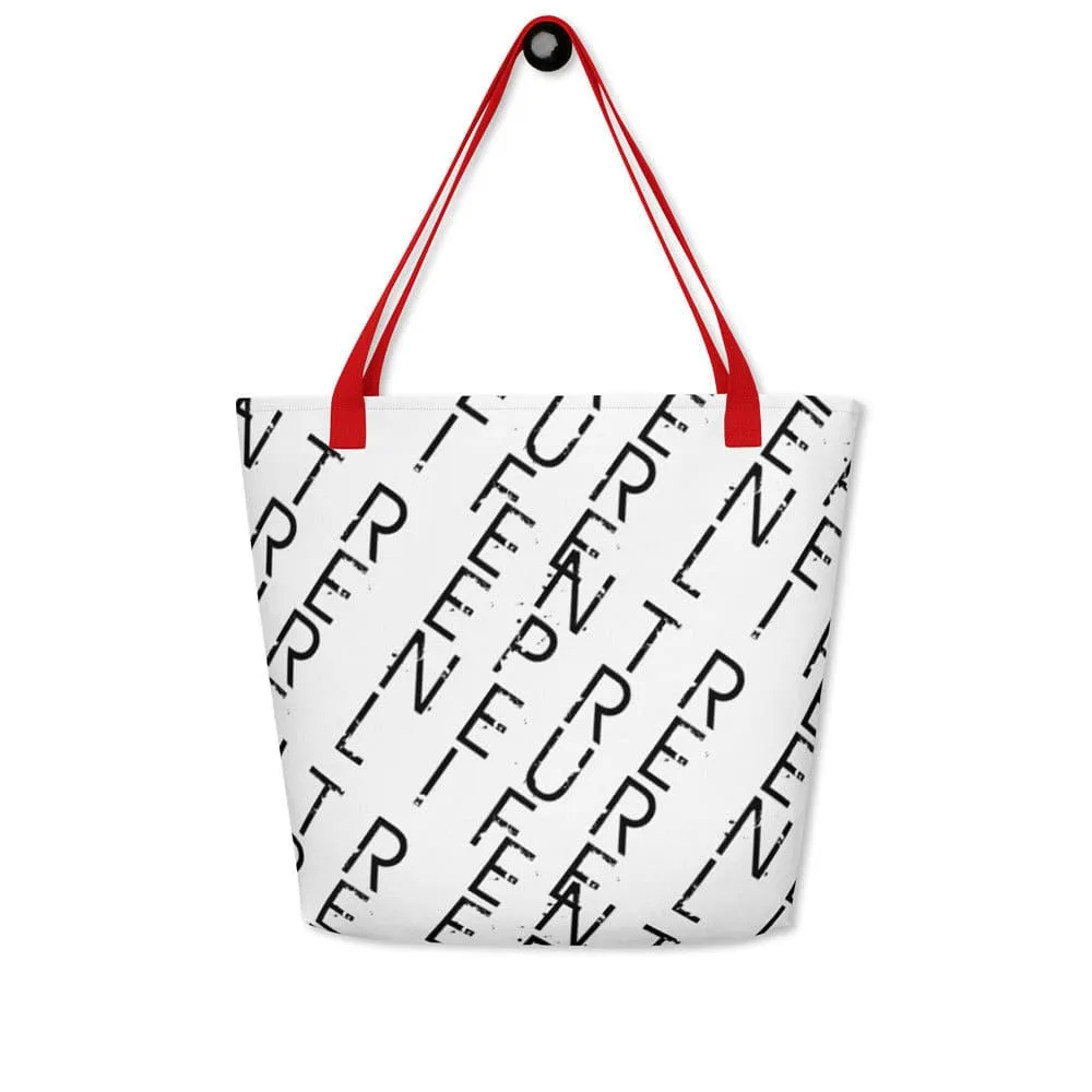 Entrepreneur Life Logo Pattern All-Over Print Large Tote Bag