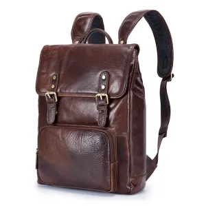 EnzoDesign Antique Two Tone Buffalo Leather Backpack