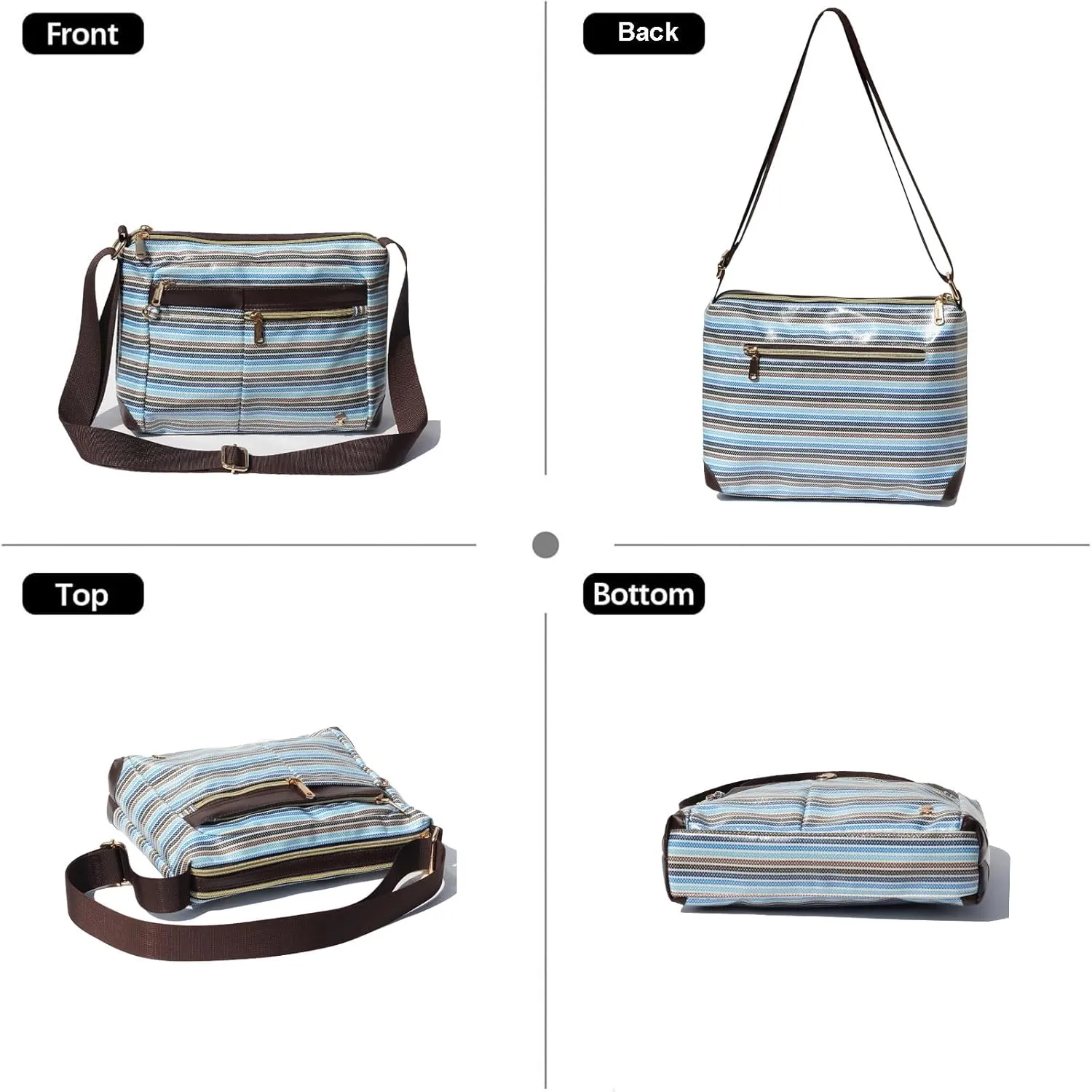 ESVAN Nylon Crossbody Bag For Women Waterproof Lightweight Casual Multi Pockets Shoulder Handbag Purse