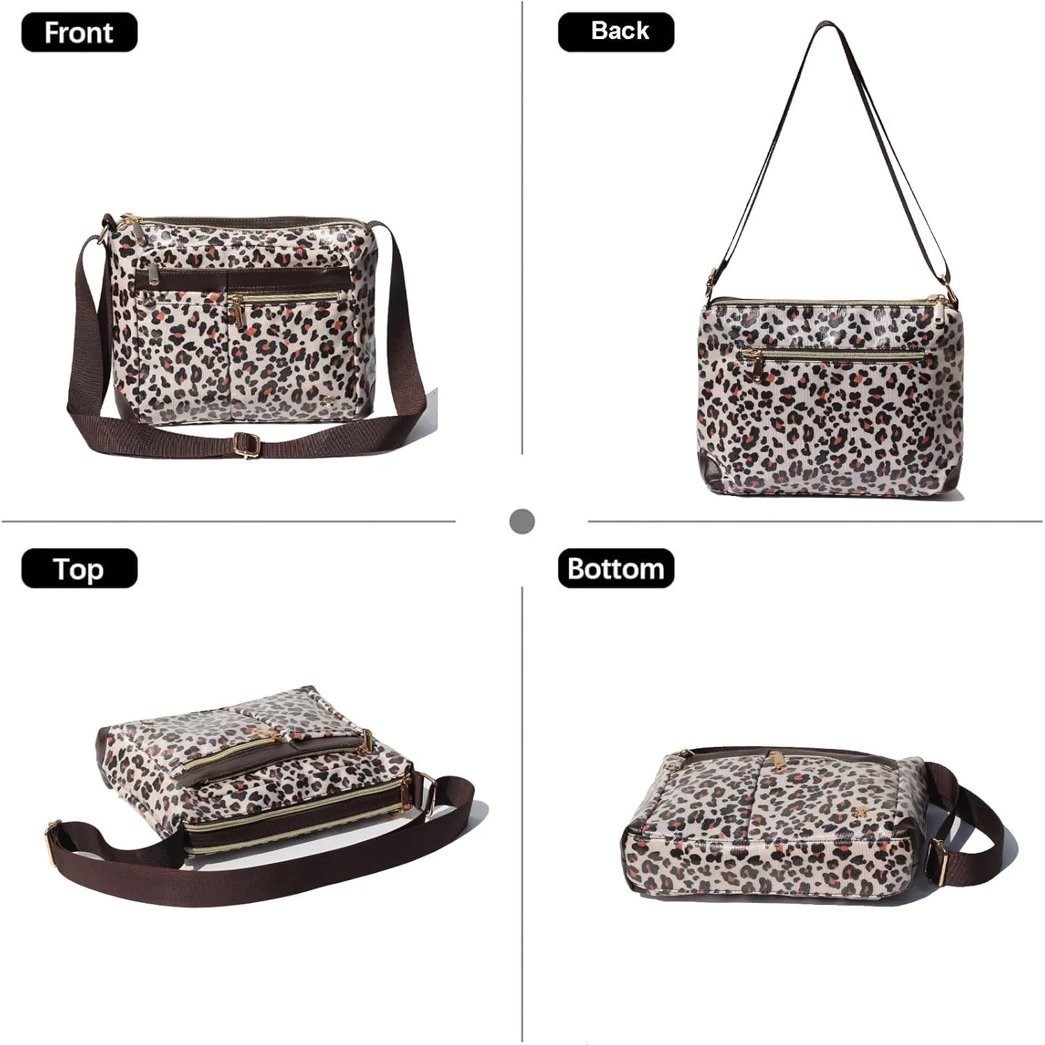 ESVAN Nylon Crossbody Bag For Women Waterproof Lightweight Casual Multi Pockets Shoulder Handbag Purse
