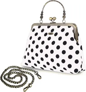 Evening Bag Vintage Purse Kiss Lock Purses and Handbags for Women Floral Canvas Handbag