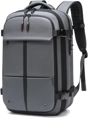 Expandable Backpack,19in Laptop Backpacks,Large-Capacity Vacuum Compression Bag, Dry and Wet Separation Travel Handbag with Customs Combination Lock (Color : Gray)