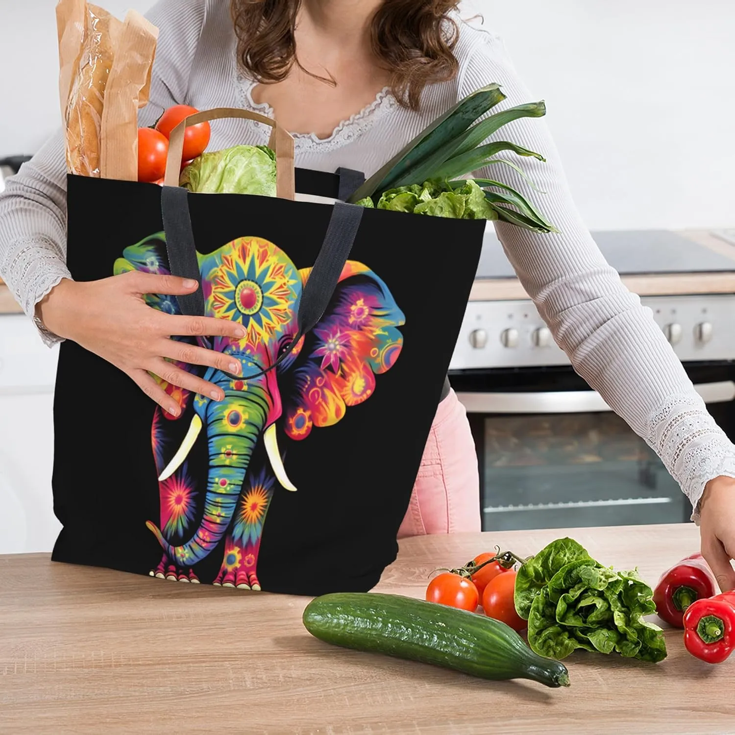 Famame Canvas Tote Bag Large Women Casual Shoulder Bag Handbag Reusable Multipurpose Shopping Grocery Bag For Outdoors…