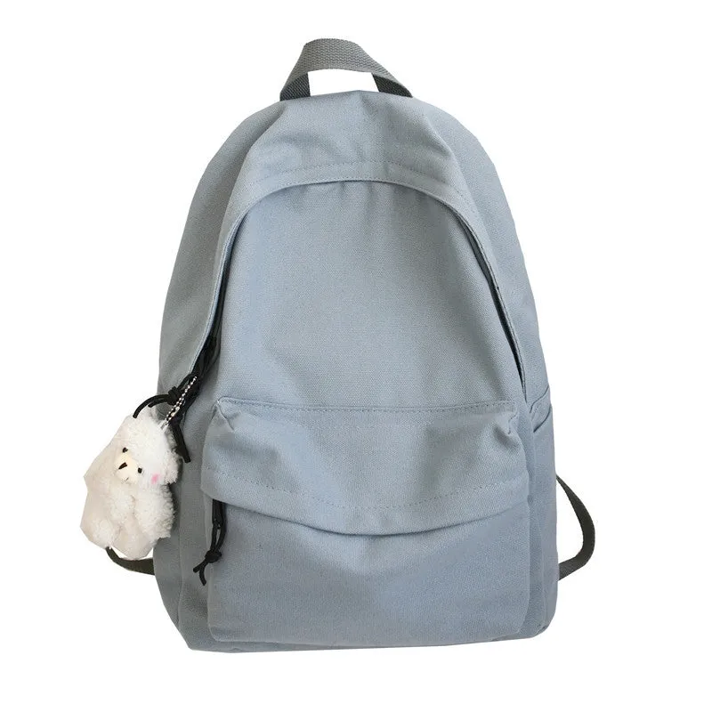 Fashion Canvas Female Korean College Solid Backpacks