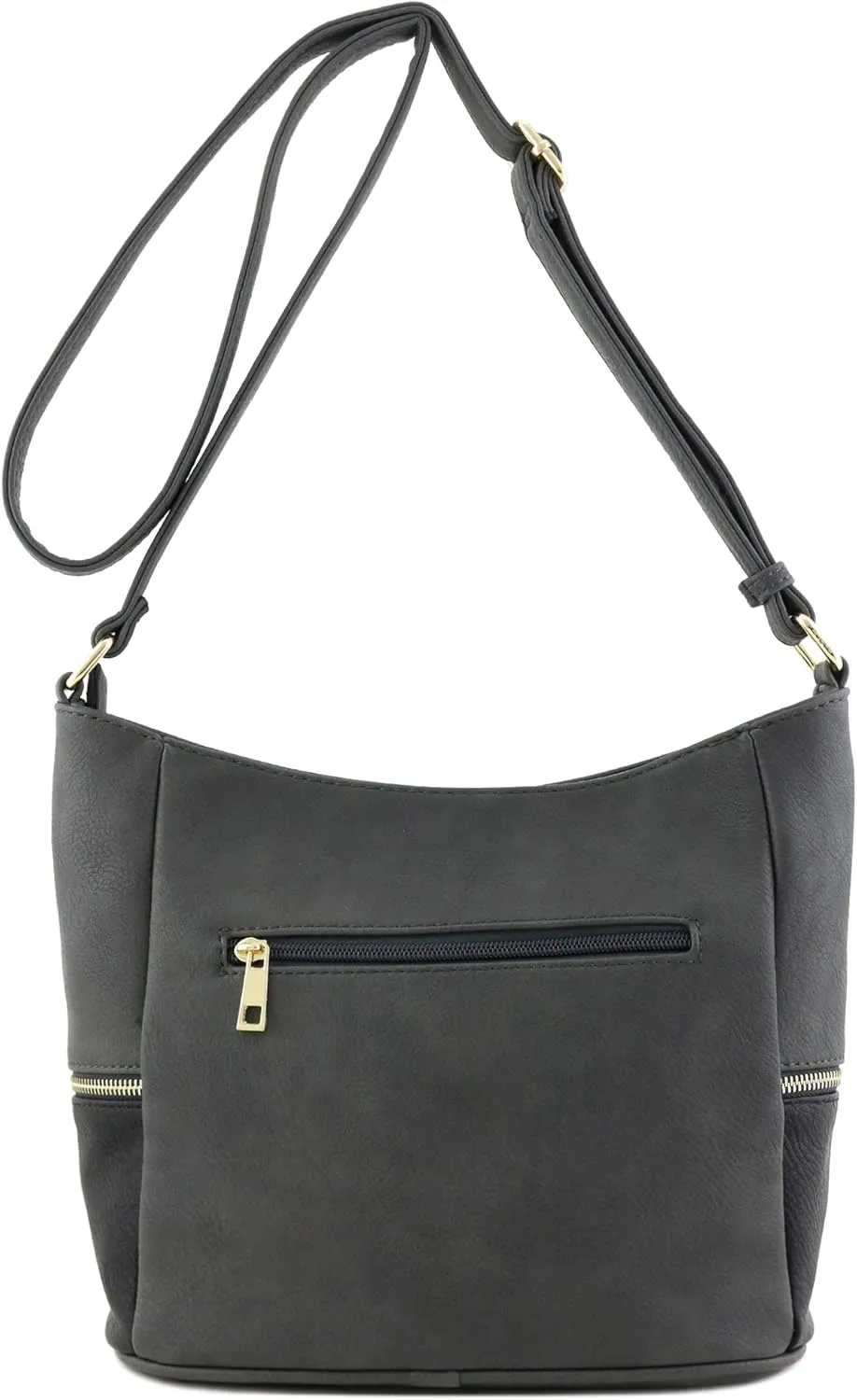FashionPuzzle Lightweight Tassel Zipper Bucket Crossbody Bag
