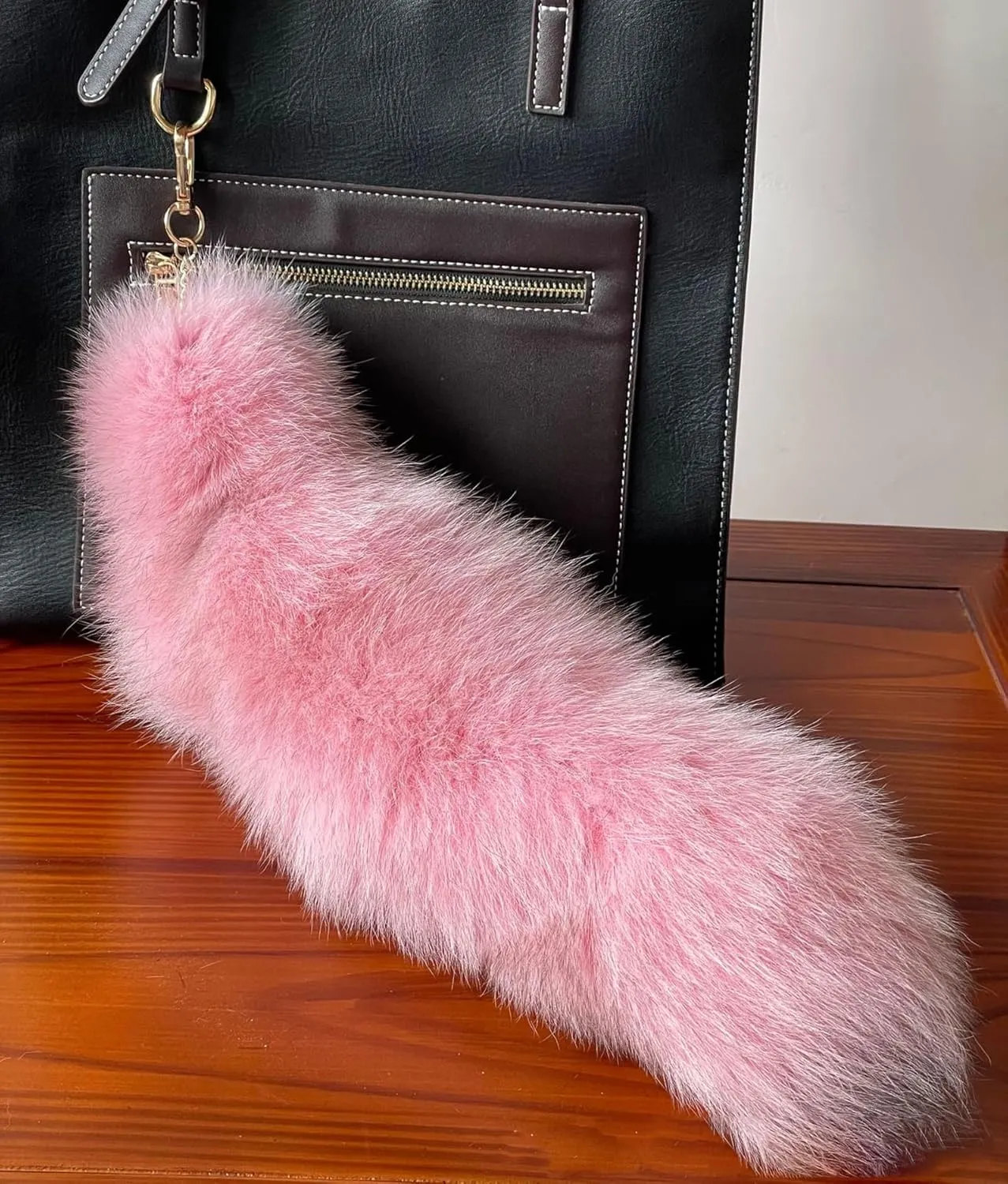 Faux Fox Tail Keychain Pendant Cosplay Costume Halloween Furry Fox Tails Handbag Accessory Key Chain Charm for Women