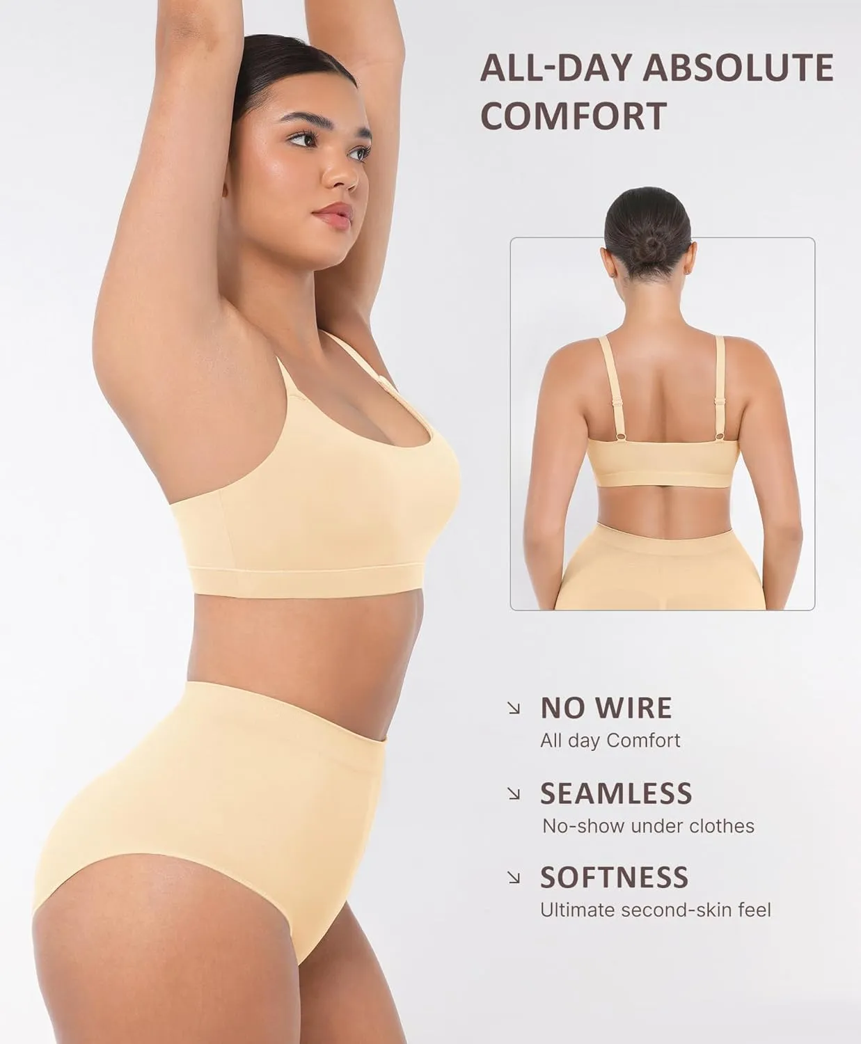 FeelinGirl Seamless Bras Wireless Bralettes for Women, No Wire Unlined Comfort Buttery Soft for Sleep Everyday Bras
