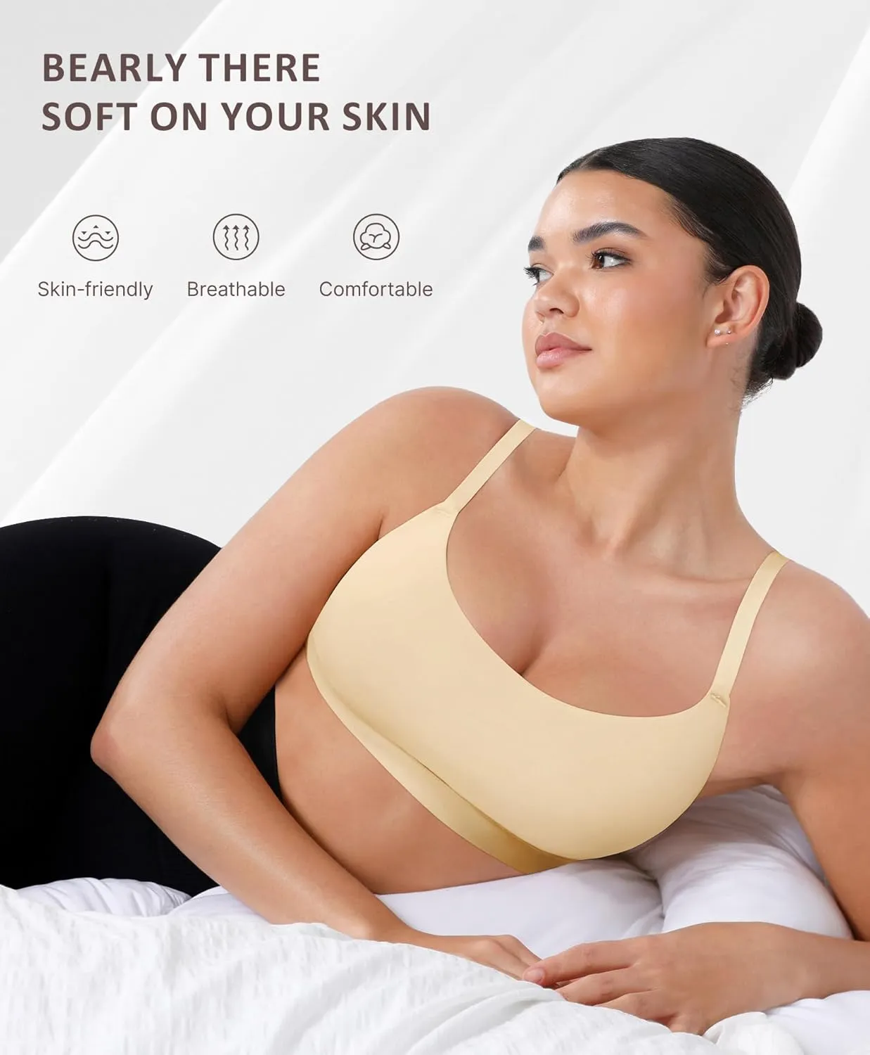 FeelinGirl Seamless Bras Wireless Bralettes for Women, No Wire Unlined Comfort Buttery Soft for Sleep Everyday Bras