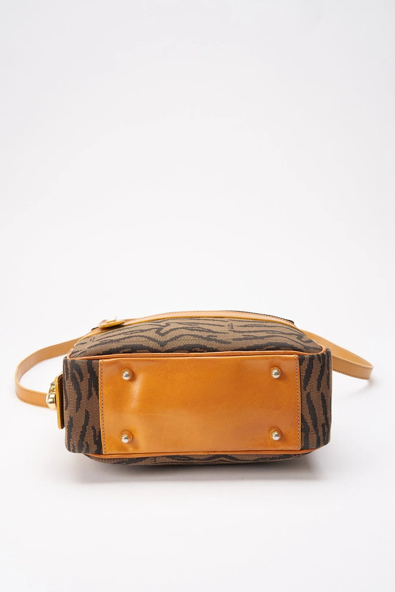 Fendi Vintage Animal Print Canvas Crossbody Bag