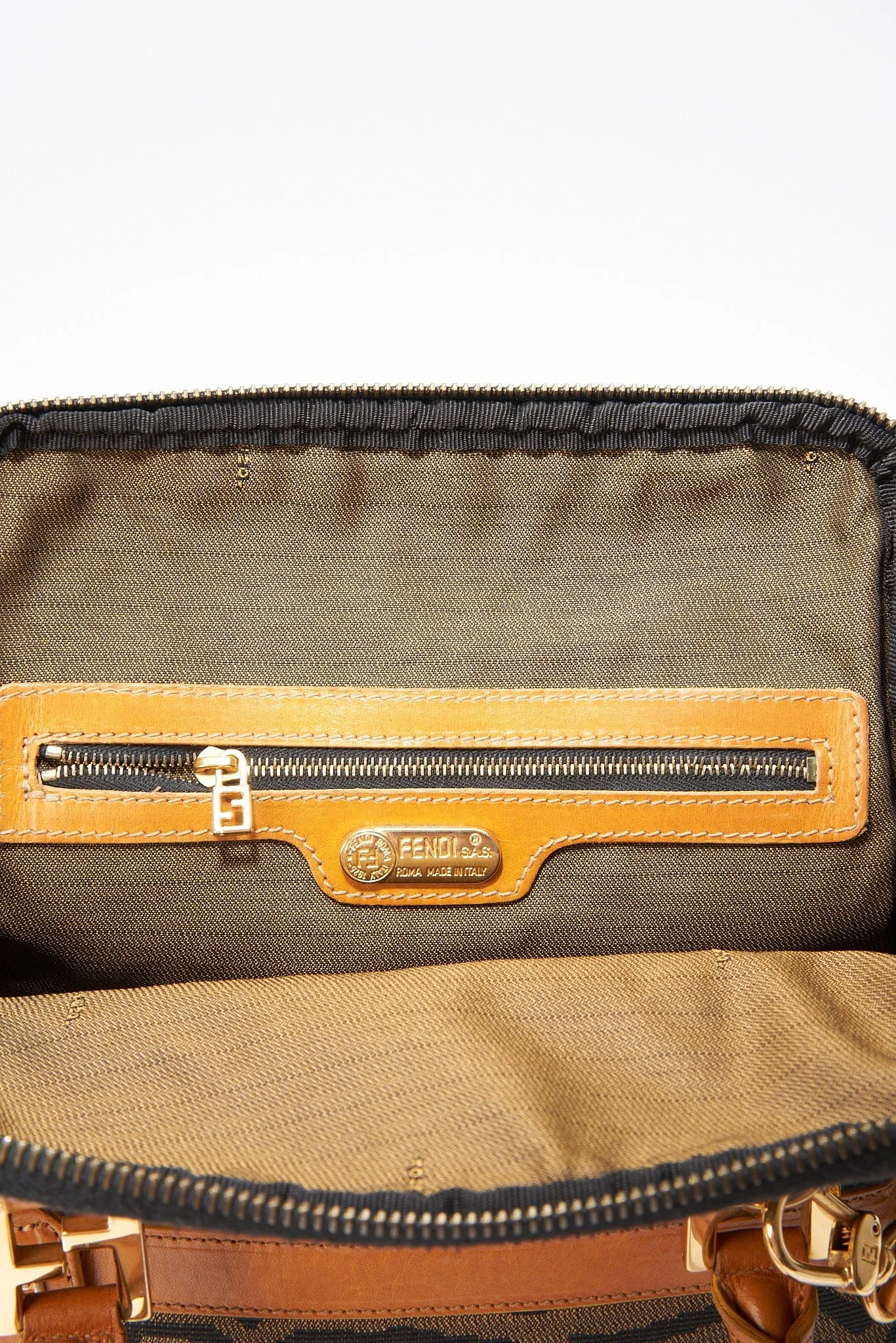 Fendi Vintage Animal Print Canvas Crossbody Bag