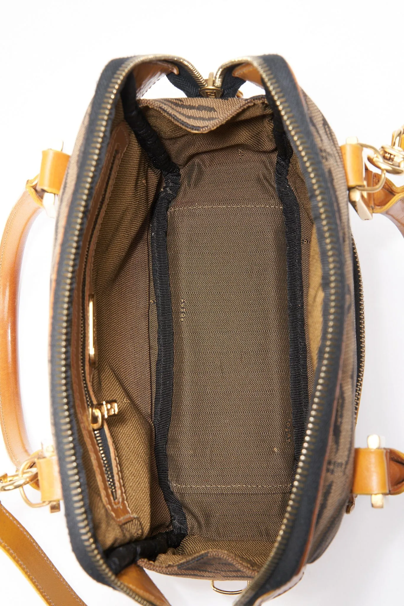 Fendi Vintage Animal Print Canvas Crossbody Bag