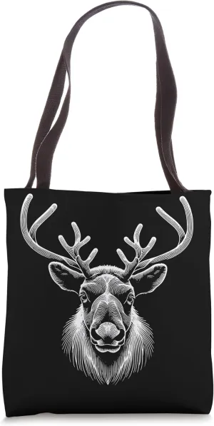 Fingerprint Style - Caribou Dad Mom Tote Bag