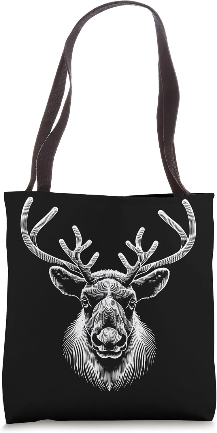 Fingerprint Style - Caribou Dad Mom Tote Bag