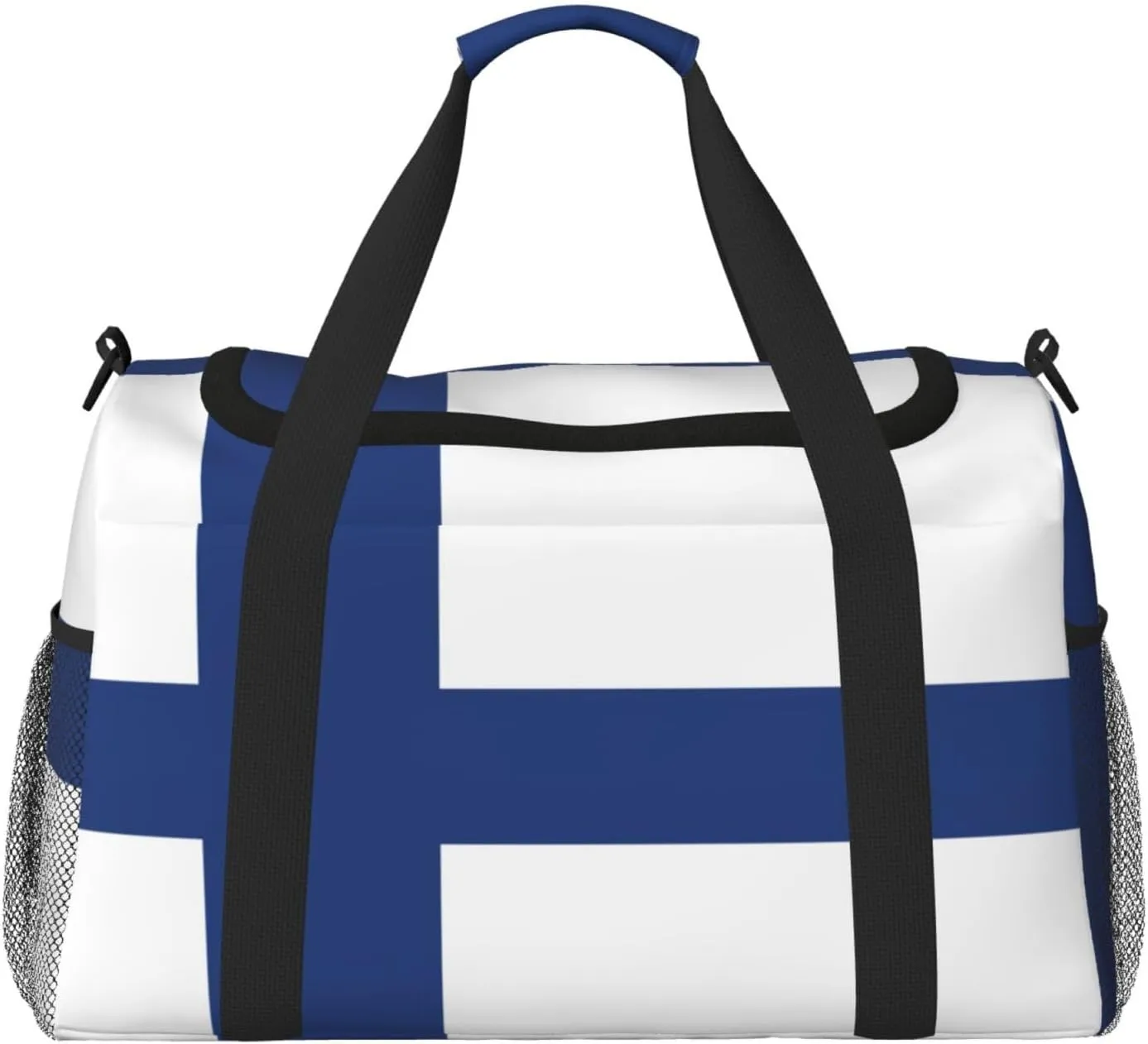 Finnish flag Print Everyday Use Travel Duffle Bag Large Capacity Travel Bag Stylish Functional Bag