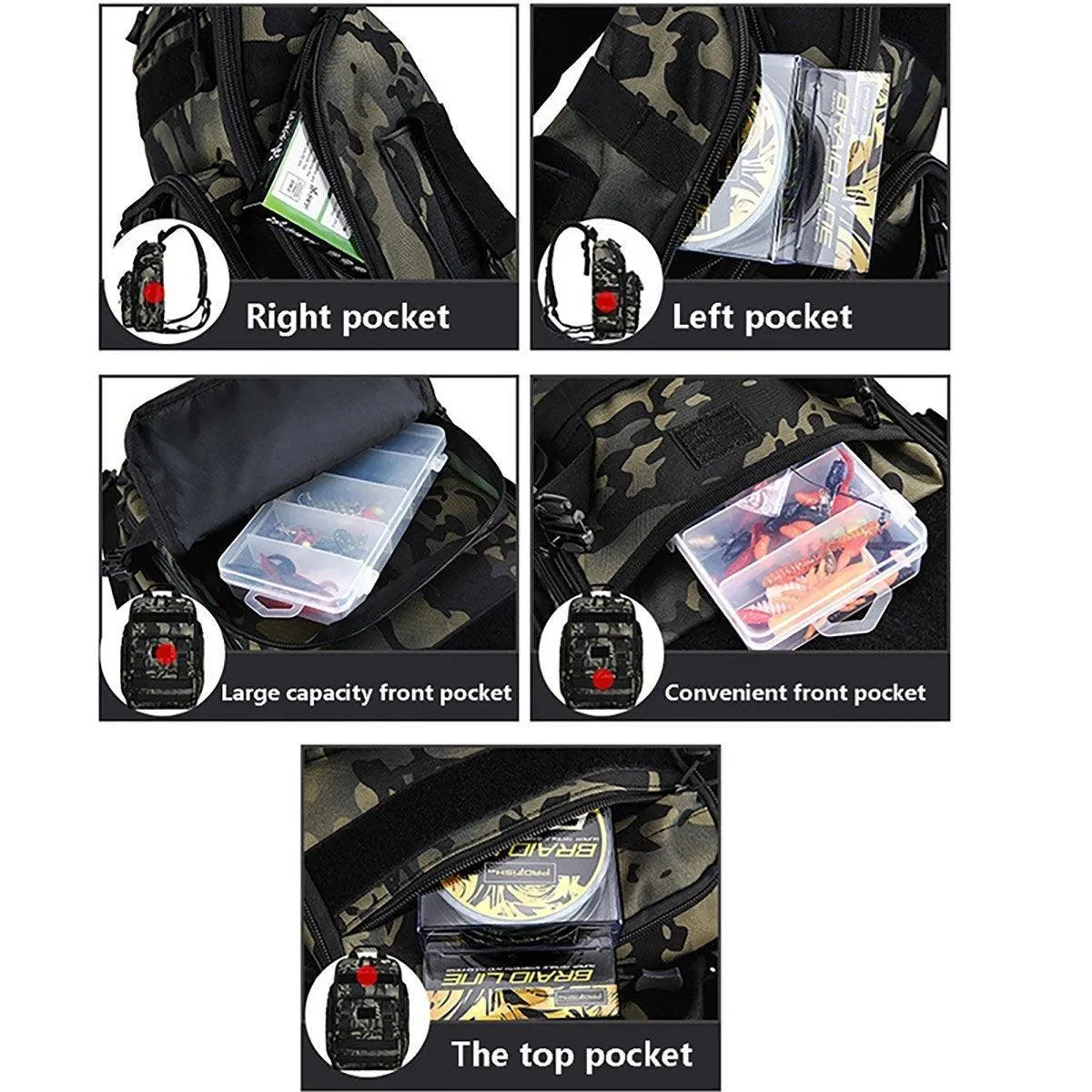 Fishing Tackle Backpack Storage Bag Shoulder Fishing Gear Bags Outdoor Backpack