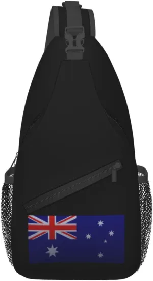 Flag Of Australia Knitting Effect Crossbody Bags For Women Men Chest Backpack Gym Shoulder Bag Travel Outdoor Sports Casual Crossbody Bags