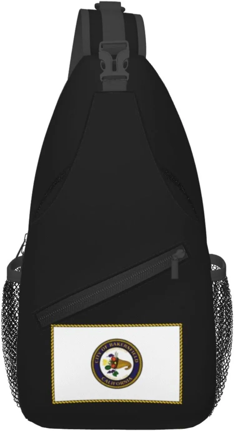 Flag Of Bakersfield, California Crossbody Bags For Women Men Chest Backpack Gym Shoulder Bag Travel Outdoor Sports Casual Crossbody Bags