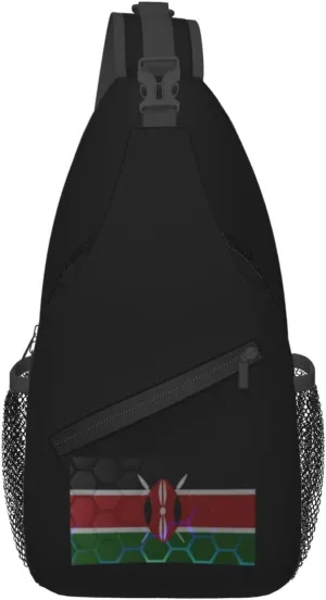 Flag Of Kenya Crossbody Bags For Women Men Chest Backpack Gym Shoulder Bag Travel Outdoor Sports Casual Crossbody Bags
