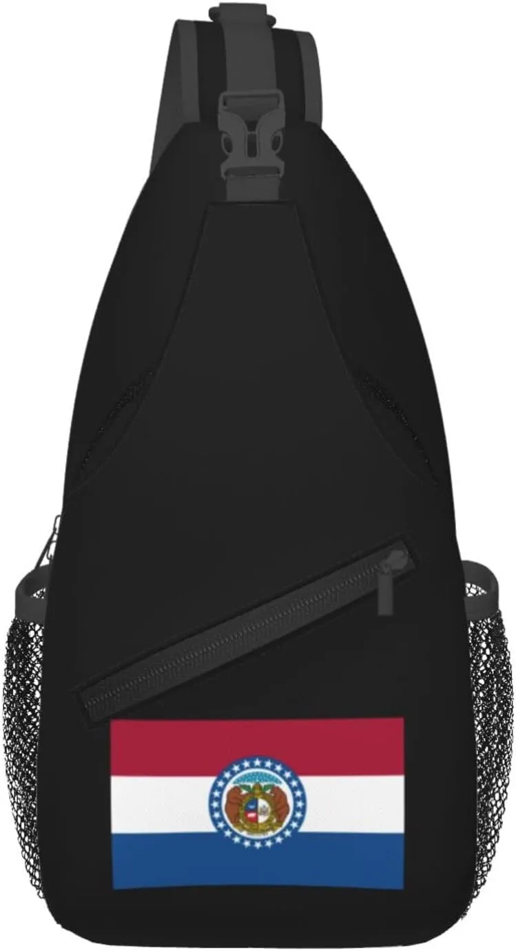 Flag of Missouri Crossbody Bags For Women Men Chest Backpack Gym Shoulder Bag Travel Outdoor Sports Casual Crossbody Bags