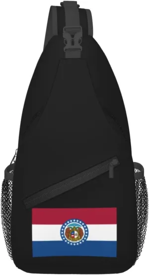 Flag of Missouri Crossbody Bags For Women Men Chest Backpack Gym Shoulder Bag Travel Outdoor Sports Casual Crossbody Bags