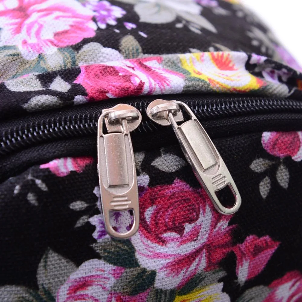 Floral Print Canvas Backpack