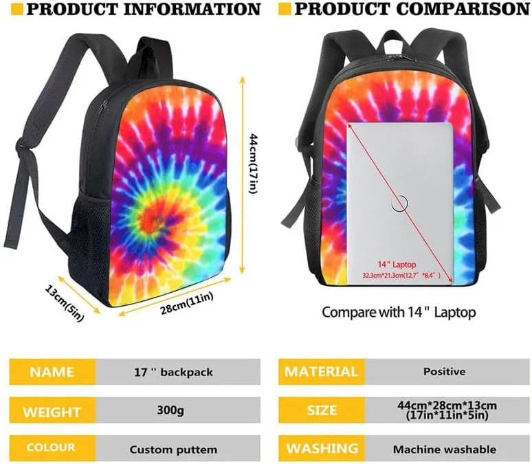 Fluid Art Painting Gradient Designed Boys Kids Teens Backpack Set Liquid Hand Drawing 3 Pcs Bags with Lunch Box and Pencil Case for School Sport Travel